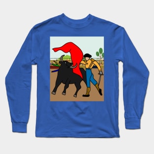 Arena Bullfight Torero Bull Long Sleeve T-Shirt